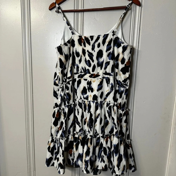 NWT She‎ + Sky Tiered Ruffle Animal Print Spaghetti Strap Sundress Slip Dress M - Picture 8 of 11